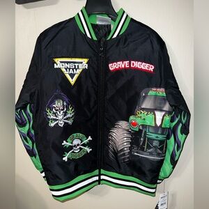 Monster Jam Grave Digger Boys Bomber Jacket New With Tags Size 10/12